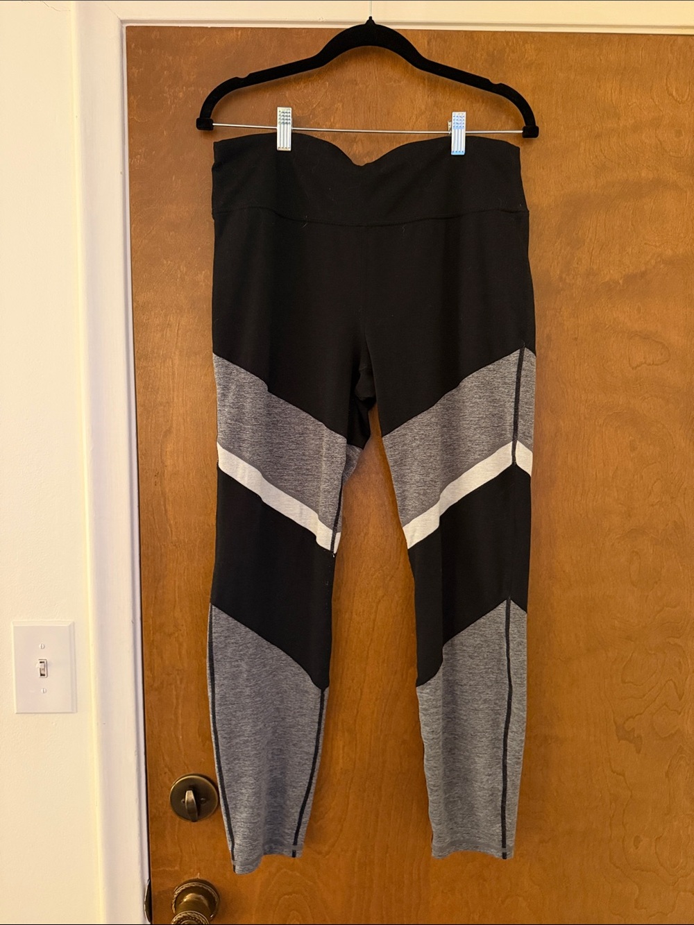 Tangerine Black, Gray and White Chevron Leggings